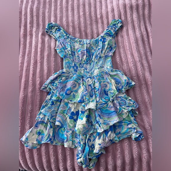 Bright Patterned Mini Dress/Romper - Picture 2 of 5